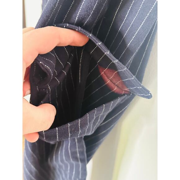 THAKOON x RTR Navy Stripe Twill Pinstripe Cargo Pants Size 12 - Picture 10 of 13